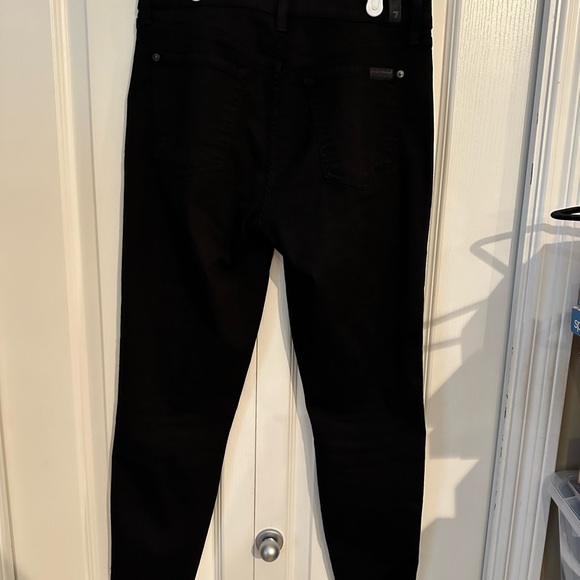 EUC 7 for all mankind Genevieve ankle angled hem black skinny jeans - Picture 6 of 9